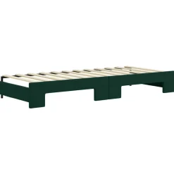 vidaXL Sofá cama nido con cajones terciopelo 80x200 cm Verde oscuro Outlet