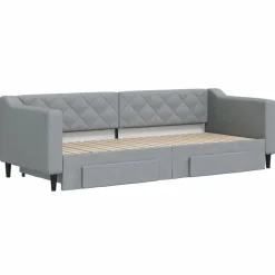 vidaXL Sofá cama nido con cajones tela 80x200 cm Gris claro New