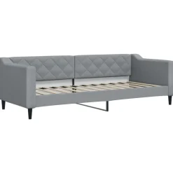 vidaXL Sofá cama nido con cajones tela 80x200 cm Gris claro New
