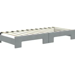 vidaXL Sofá cama nido con cajones tela 80x200 cm Gris claro New
