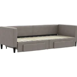 vidaXL Sofá cama nido con cajones tela gris taupe 80x200 cm Taupé New