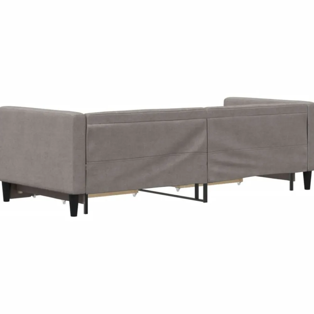vidaXL Sofá cama nido con cajones tela gris taupe 80x200 cm Taupé New