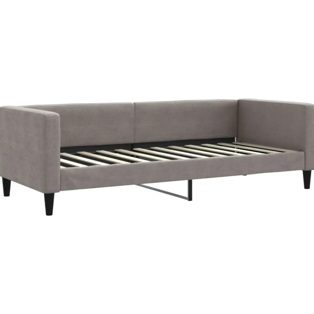vidaXL Sofá cama nido con cajones tela gris taupe 80x200 cm Taupé New