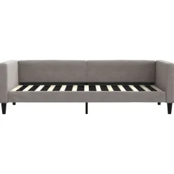 vidaXL Sofá cama nido con cajones tela gris taupe 80x200 cm Taupé New