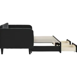 vidaXL Sofá cama nido con cajones terciopelo 80x200 cm Negro Best