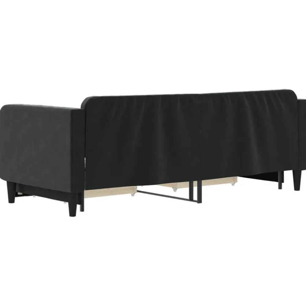 vidaXL Sofá cama nido con cajones terciopelo 80x200 cm Negro Best