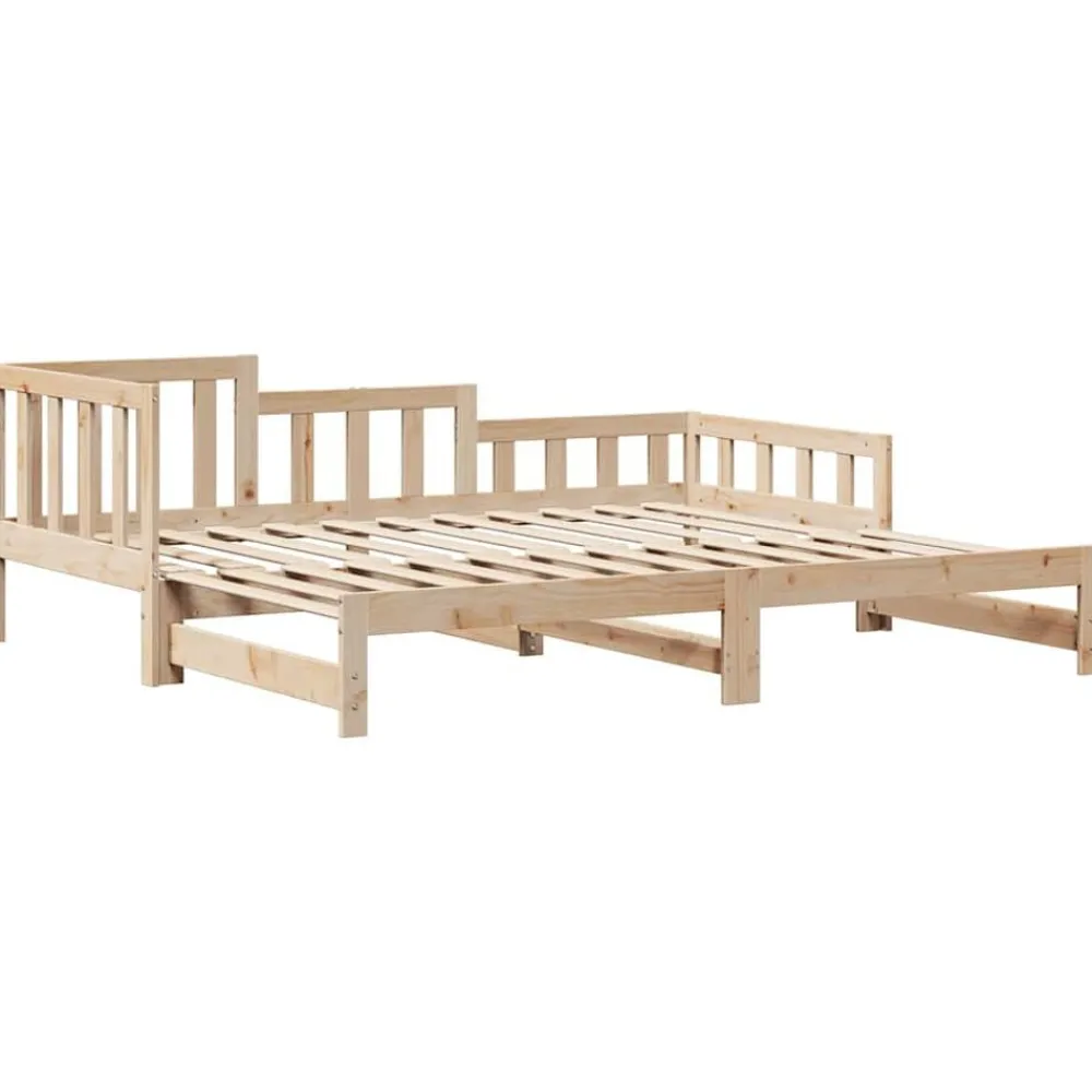 vidaXL Sofá cama nido con cajones sin colchón 90x200 cm Natural Clearance
