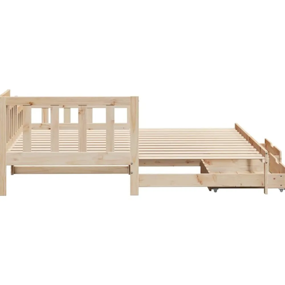 vidaXL Sofá cama nido con cajones sin colchón 90x200 cm Natural Clearance