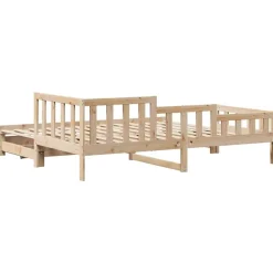 vidaXL Sofá cama nido con cajones sin colchón 90x200 cm Natural Clearance