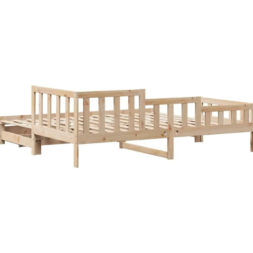 vidaXL Sofá cama nido con cajones sin colchón 90x200 cm Natural Clearance