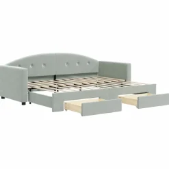 vidaXL Camas Y Accesorios-Sofá cama nido con cajones terciopelo 80x200 cm