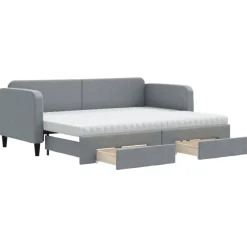 vidaXL Camas Y Accesorios-Sofá cama nido con cajones tela 80x200 cm
