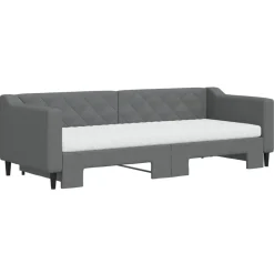 vidaXL Sofá cama nido con colchón tela 80x200 cm Gris oscuro Discount