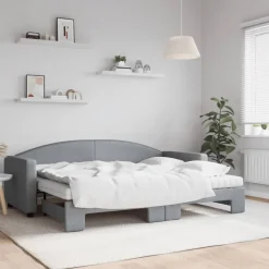 vidaXL Camas Y Accesorios-Sofá cama nido con colchón tela 80x200 cm