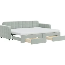 vidaXL Camas Y Accesorios-Sofá cama nido con cajones terciopelo 80x200 cm