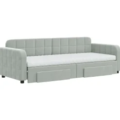 vidaXL Camas Y Accesorios-Sofá cama nido con cajones terciopelo 80x200 cm