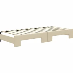 vidaXL Sofá cama nido con colchón tela 80x200 cm Crema