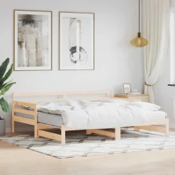 vidaXL Sofá cama nido madera maciza de pino 90x200 cm Natural Online