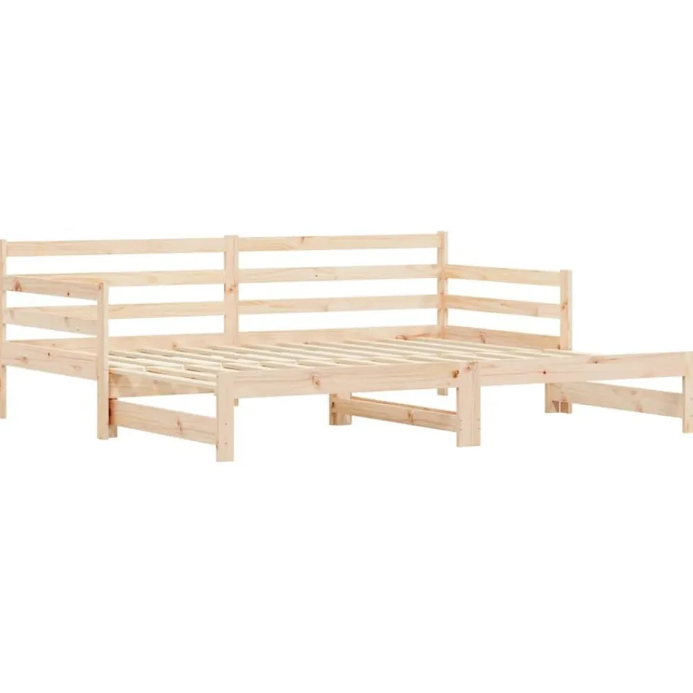 vidaXL Sofá cama nido madera maciza de pino 90x200 cm Natural Online