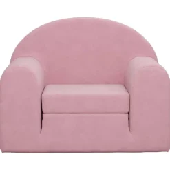 vidaXL Sofá cama para niños felpa suave Rosa Online