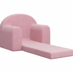 vidaXL Sofá cama para niños felpa suave Rosa Online