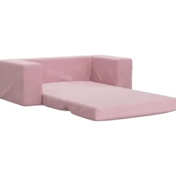 vidaXL Sofá cama para niños de 2 plazas felpa suave Rosa Best