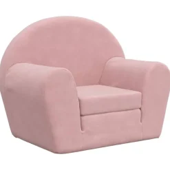 vidaXL Sofá cama para niños felpa suave Rosa Clearance