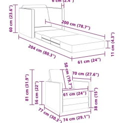 vidaXL Sofá cama Rojo vino 74 x 77 x 81 cm Terciopelo Rojo vino tinto Hot