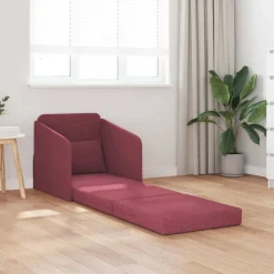 vidaXL Sofás-Sofá cama Rojo vino 65 x 80 x 83 cm tela