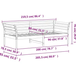 vidaXL Camas Y Accesorios-Sofá cama sin colchón madera maciza de pino 80x200 cm