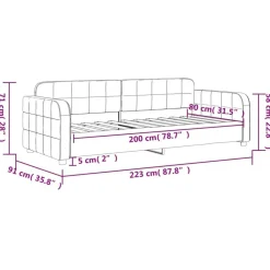 vidaXL Camas Y Accesorios-Sofá cama sin colchón terciopelo 80x200 cm