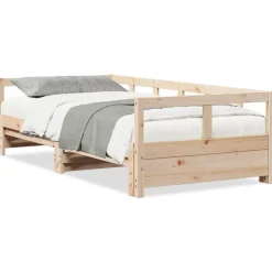 vidaXL Camas Y Accesorios-Sofá cama sin colchón madera maciza de pino 80x200 cm