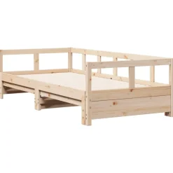 vidaXL Camas Y Accesorios-Sofá cama sin colchón madera maciza de pino 80x200 cm