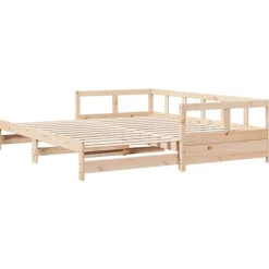 vidaXL Camas Y Accesorios-Sofá cama sin colchón madera maciza de pino 80x200 cm