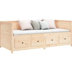 vidaXL Camas Y Accesorios-Sofá cama sin colchón madera maciza de pino 80x200 cm