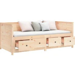 vidaXL Camas Y Accesorios-Sofá cama sin colchón madera maciza de pino 80x200 cm