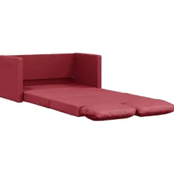 vidaXL Sofá cama suelo 2 en 1 cuero sintético rojo tinto 112x174x55 cm Rojo vino tinto Discount