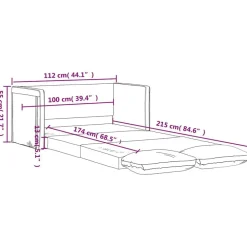 vidaXL Sofá cama suelo 2 en 1 cuero sintético rojo tinto 112x174x55 cm Rojo vino tinto Discount