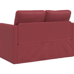 vidaXL Sofá cama suelo 2 en 1 cuero sintético rojo tinto 112x174x55 cm Rojo vino tinto Discount
