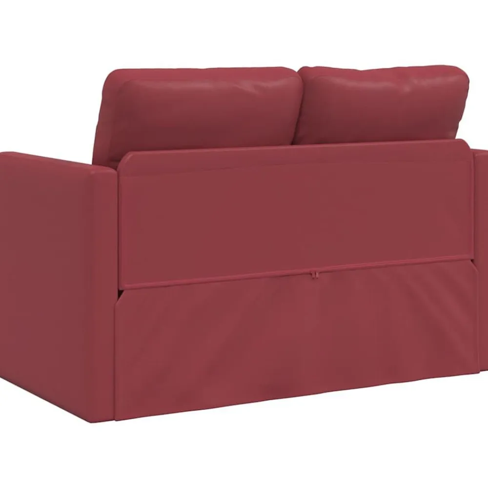 vidaXL Sofá cama suelo 2 en 1 cuero sintético rojo tinto 112x174x55 cm Rojo vino tinto Discount