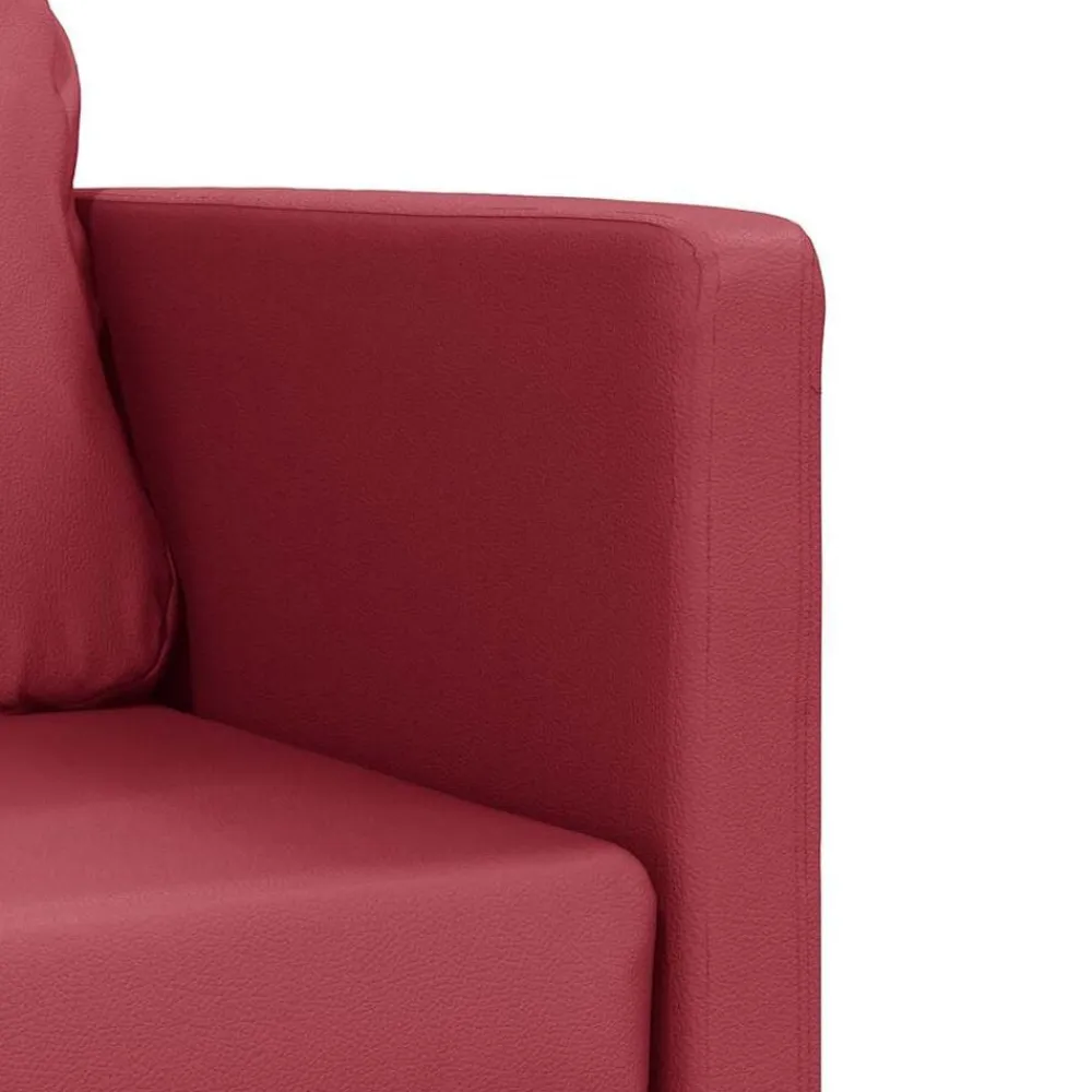 vidaXL Sofá cama suelo 2 en 1 cuero sintético rojo tinto 112x174x55 cm Rojo vino tinto Discount