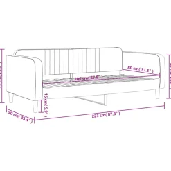 vidaXL Sofá cama terciopelo 80x200 cm Gris oscuro Hot