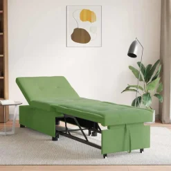 vidaXL Sofá cama 194 x 67 x 82 cm Terciopelo Verde claro Discount