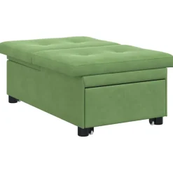 vidaXL Sofá cama 194 x 67 x 82 cm Terciopelo Verde claro Discount