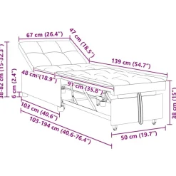 vidaXL Sofás-Sofá cama 194 x 67 x 82 cm Terciopelo