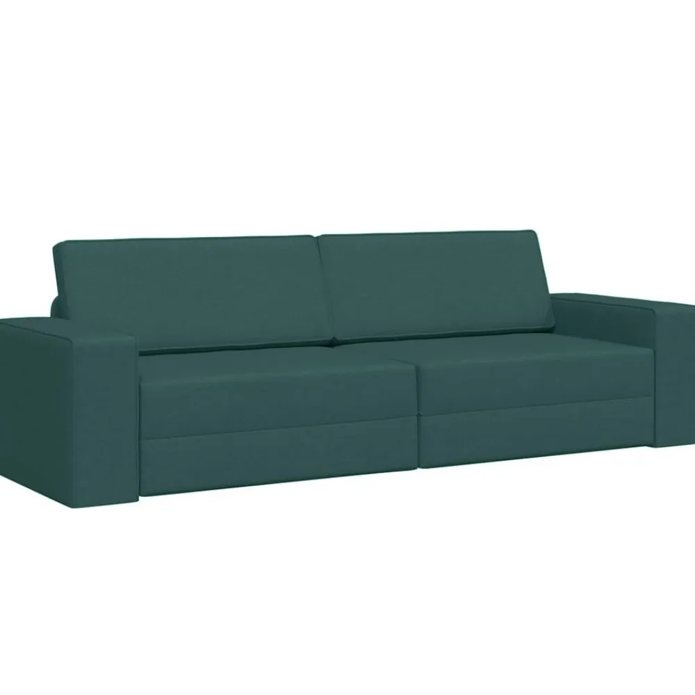 vidaXL Sofá cama 245 x 78 x 77 cm tela Verde oscuro Discount