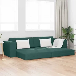 vidaXL Sofá cama 245 x 78 x 77 cm tela Verde oscuro Discount
