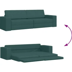 vidaXL Sofá cama 245 x 78 x 77 cm tela Verde oscuro Discount