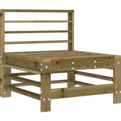 vidaXL Sofá central con cojines madera de pino impregnada pino impregnado Discount