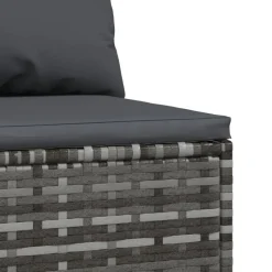 vidaXL Muebles De Jardín-Sofá central de jardín con cojines ratán sintético